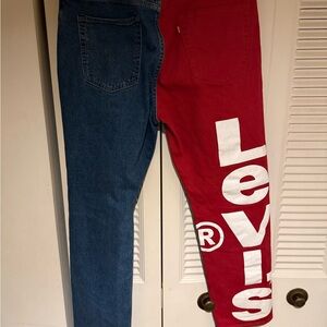 Levi's Two-Tone Jeans in Blue and Red